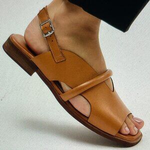LONZA New York "Bergen Coconut" Leather Sandals are New with Box & Bags: Size 39